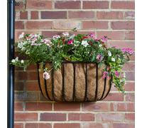 Forge Wall Manger 24" - Saxon Metal Hanging Basket Black Planter Liner