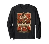 Forge Your Destiny Warrior Woman Sword Retro Emblem Long Sleeve T-Shirt