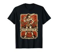 Forge Your Destiny Warrior Woman Sword Retro Emblem T-Shirt