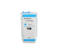 ForgeCore 130ML 728 Refillable Ink Cartridge With Chip Compatible With DesignJet T730 T830 Printer(C 1PC)