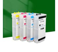 ForgeCore 130ML Refillable Ink Cartridge With Chip Compatible With 728 Printer Supplies For DesignJet T730 T830 Printer Replacement For Part Number 728(1 SET)