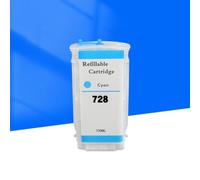 ForgeCore 130ML Refillable Ink Cartridge With Chip Compatible With 728 Printer Supplies For DesignJet T730 T830 Printer Replacement For Part Number 728(C 1PC)
