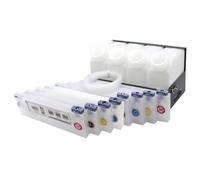 ForgeCore 220ML 1.5L Tank Refillable Ink Cartridge Bulk Ink Ciss System Compatible With Printer Supplies Roland Mimaki Mutoh Eco Solvent Printer JV33 JV5 JV3 TS3(4Tank-8Cartridge)