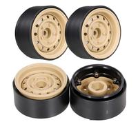 ForgeCore 4Pcs 1.9 Inch Beadlock 12 Hole Wheel Rims Compatible With 1 10 Scale RC Crawler Cars Model 90046(Yellow)