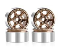 ForgeCore 4pcs 1.9 Inch Beadlock Wheel Rim Hub Compatible with 1 10 Scale RC Crawler Car Compatible With RC Off Road Vehicles(Dark Khaki)