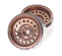 ForgeCore 4pcs 1.9 Inch Offset -8mm Beadlock Wheel Rim Set With Hub Compatible With 1 10 Scale Rc Crawler Cars Fits Models Like II 90046 And III AXI03007(Bronze)