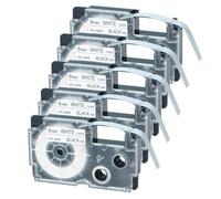 ForgeCore 5PK Black On White 9mm X 8m Compatible With AR-9WE Standard Labels Compatible with KL-60 KL-120 KL-HD1 KL-P350W KL-430 Label Printer Universal Fit Aftermarket Replacement