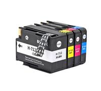 ForgeCore 712XL Ink Cartridges 712 Compatible With Officejet Pro T210 T230 T250 T630 T650 Printer Ink Cartridge BK 80ML C M Y 29ML(Blue)