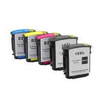 ForgeCore C4844A C4911A Ink Cartridge 2-pack Compatible With Printer Supplies Designjet 10 82 100 111 500 500ps 510 510ps 800 800ps 815 820 1000 1100 K850 For Part Number C4844A C4911A(1SET(5PC))