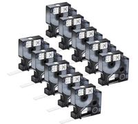 ForgeCore Flexible Nylon Labels 3-10PK 12mm 19mm Tape Compatible With Printer Supplies A18488 A18490 S0718100 S0718080 For Part Number 1000 5200(10PK Black on White)