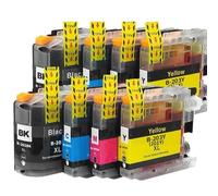 ForgeCore Ink Cartridge Compatible With LC203 LC201 MFC J4320DW J4420DW J4620DW J5520DW J5620DW J5720DW J460DW J480DW Printer(2sets (2BK 2C 2M 2Y))