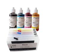 ForgeCore Refill Ink And Empty Refillable Ink Cartridge Compatible With 711 Designjet T120 T520 T100 T125 T130 T525 T530 Printer(Cartridge dye ink)