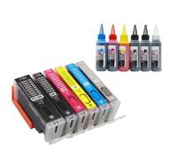 ForgeCore Refillable Ink Cartridge PGI-250 251 Compatible With MG5420 MG5422 MG5520 MG5522 MG5620 MG6420 MG6620 IP7220 MX722 MX922 IX6820(6Color and 6 ink)