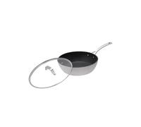 Forged Aluminium Non-stick Deep Frying Sauté Pan with Glass Lid 28cm - Dark Dove Grey Laura Ashley Grey One Size