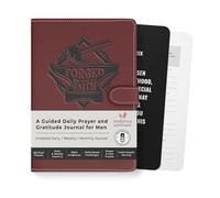 Forged by Faith Prayer Journal for Men Daily Devotional Gratitude Journal Christian Bible Study Planner for Self Care Best Pastor Gifts Sobriety Religious Baptism Church Present for Him Leather