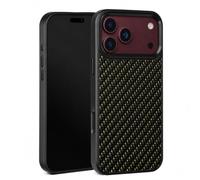 Forged Carbon Fiber Case for iPhone 18 Pro Max,Compatible with MagSafe Gold | Grippy TPU Bumper with Air-Cushioned Corners,Military Grade Drop Protection,Anti-Scratch Camera & Screen Protection
