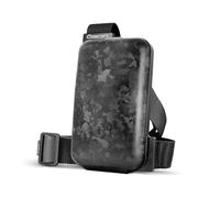 Forged Carbon Fiber Crossbody Phone Bag with RFID Wallet. Model: Phone Bag | Quick access to your phone and documents. Compact crossbody bag with an RFID-blocking Aluminium wallet.