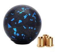 Forged Carbon Fiber Gear Shift Knob For Most Automatic Transmission Vehicles Featuring Cylindrical And Spherical Design With Base(Blue)