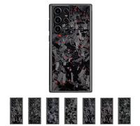 Forged Carbon Fiber Phone Case for Samsung Galaxy24 /23/22ultra, Real Forged Carbon Fiber, Anti-Slip Sides,All-Inclusive Magnetic Wireless Charging (Red,S23)