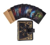 Forged Dice Co. Book of Incantations Spell Card Book - Deluxe Tome Edition - Black with Gold Foil and 8 Magic Item Cards