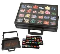 Forged Dice Co. Dice Display Case and Rolling Tray with 2 Removable Divided Dice Trays - Storage Box Holds up to 480 Metal or Plastic Polyhedral Dice Sets - Great for Dice Collectors or RPG D&D Games