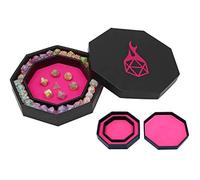 Forged Dice Co. Dice Tray Arena Rolling Tray and Storage Compatible with Any dice Game, D&D and RPG Gaming (Pink)