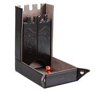 Forged Dice Co. Draco Castle Foldable Dice Tray and Dice Tower - Foldable DND Dice Tray and Dice Rolling Tray Tower - Perfect for Dungeons and Dragons RPG and Tabletop Gaming - Gray
