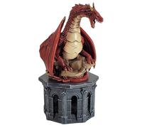 Forged Dice Co. Dragon Dice Jail - D&D Dice Holder and Storage Box with Removable Collectors Dragon Miniature - Fits Up To 2 Standard Polyhedral RPG Sets - Red Dragon