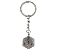 Forged Dice Co. Fob of Fate Metal D20 Dice Keychain - Standard Size D20 with Forged Gaming Logo - Removable from Chain, Iron Red, Standard Size