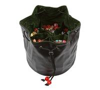 Forged Dice Co. Pouch of The Endless Hoard Dice bag - Holds Over 1,000 Polyhedral Dice - Dice Storage Bag with 7 Pockets - Perfect for Bulk Dice - Black/Green