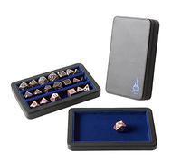 Forged Dice Co. Premium 3-Row Dice Case - Metal Dice Storage Box with Felt-Lined Tray - Blue
