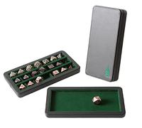 Forged Dice Co. Premium Large Divided Case - Combined Box and Tray - Holds Polyhedral Sets - 21 Felt-Lined Chambers - Magnetic Lid Closure - Perfect Metal Storage Box - Green