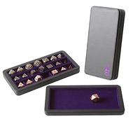 Forged Dice Co. Reliquary Large Divided Case With Tray for Polyhedral Sets - 21 Felt-Lined Chambers - Magnetic Lid Closure - Metal Storage Box - Purple