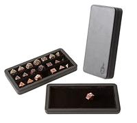 Forged Dice Co. Reliquary Large Divided Dice Case with Dice Tray for Polyhedral Dice Sets - 21 Felt-Lined Chambers - Magnetic Lid Closure - Metal Dice Storage Box - Black