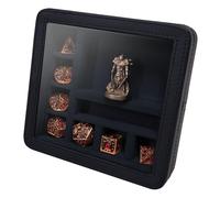 Forged Dice Co. RPG Character Shrine Display Case for Dice and DND Miniatures - Includes Travel Dice Tray and Display Lid - Compatible with Dungeons and Dragons Dice and Miniatures - Black