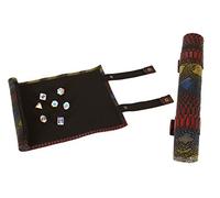 Forged Dice Co Scroll Dice Tray and Rolling Mat with Zippered Dice Holder - Storage Pouch Holds up to 14 Metal or Plastic Polyhedral Dice - Compatible with DND and Dungeons & Dragons Game Dice