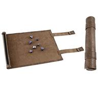 Forged Dice Co Scroll Dice Tray and Rolling Mat with Zippered Dice Holder - Storage Pouch Holds up to 14 Metal or Plastic Polyhedral Dice - Compatible with DND and Dungeons & Dragons Game Dice