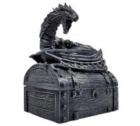 Forged Dice Co. Wyvern Dice Box with Lock and Key - Dragon Storage Chest Compatible with Dungeons and Dragons, D&D Miniatures, Dnd Accessories - Fits up to 4 Standard Polyhedral Sets - Black