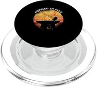 Forged In Fire Retro Sunset Blacksmith Blacksmith Worker PopSockets PopGrip for MagSafe