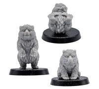 Forged Path Miniatures Bear Cub Familiars Set - 3 Bear Cub Miniatures for Tabletop RPGs | Fantasy Resin Animal Companions for DnD-Style RPGs | 32mm Scale