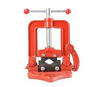 Forged Pipe Vise for Fixing Pipes, Easy to Install Cast Iron Yoke Heavy Duty Bench Threader Plumbing Tools(Opening Range 20~130mm)