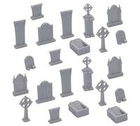 Forged Terrain 28mm scale Cemetery Bundle Gravestones Tombstone Undead Graveyard ScatterTerrain Fantasy Tabletop Gaming Scenery Figures