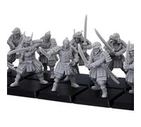 Forged Terrain 30mm Scale Japanese Samurai (Heroic 28mm / 32mm Compatible) - Set of 12 Resin Miniatures for Sengoku Jidai Wargaming & TTRPG