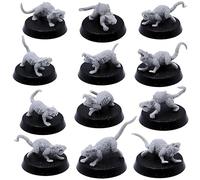Forged Terrain 32mm Fantasy Ratmen Giant Pox Rodent Rats Bundle Set, Tabletop Games Ratfolk Figures for Fantasy Wargaming