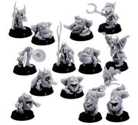 Forged Terrain Fantasy Swamp Frog Herders Set 32mm Scale Miniatures for Tabletop Gaming Cavalry Unit Monster Pack Figures