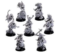 Forged Terrain Fantasy Swamp Goblin Frog Riders Set 32mm Scale Miniatures for Tabletop Gaming Cavalry Unit Monster Pack Figures