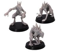 Forged Terrain Nothic Miniatures - Set of 3 Aberration Monsters for Dungeons & Dragons | 28mm Scale Resin Figures | DnD RPG Models | Epic Miniatures | Unpainted Fully Assembled | 25mm Round Bases