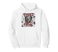 Forged Through Trial Christian Warrior Shield Armor Faith Pullover Hoodie