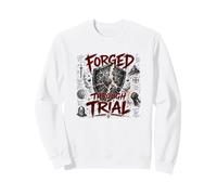 Forged Through Trial Christian Warrior Shield Armor Faith Sweatshirt