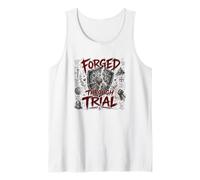 Forged Through Trial Christian Warrior Shield Armor Faith Tank Top